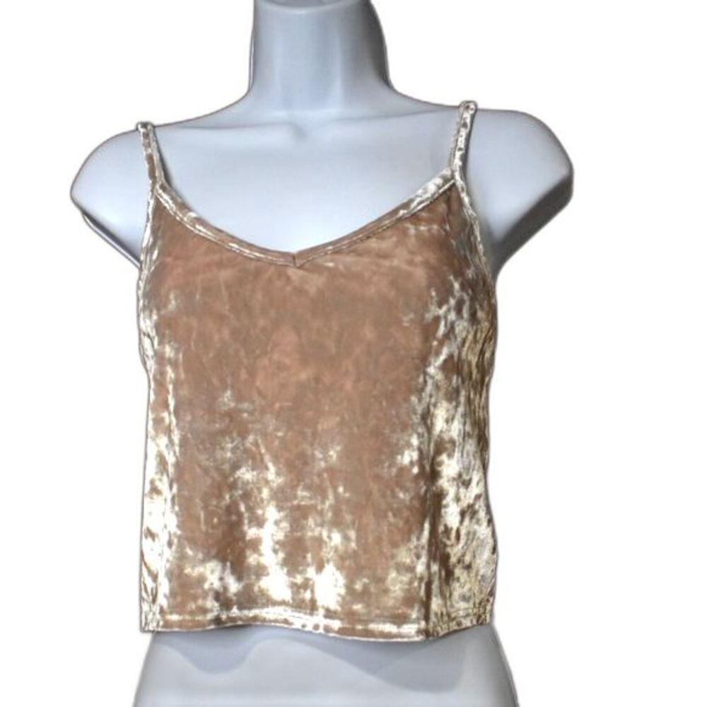 Kimchi Blue Velvet Tank Top in Tan and Cream